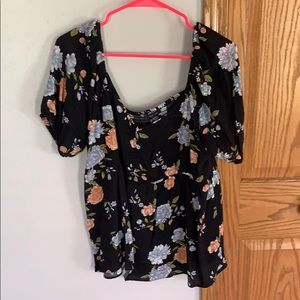 American Eagle Babydoll Floral Shirt